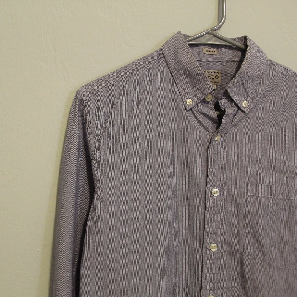 j. crew / collared shirt / blue vertical stripes